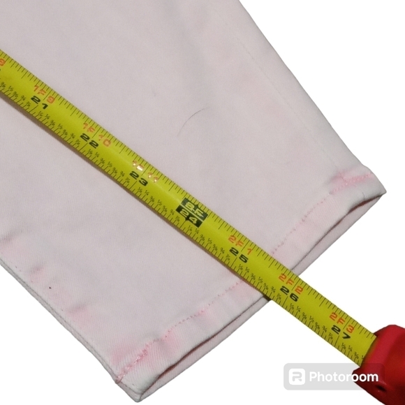 Good American Pink Crop Skinny Jeans High Rise Stretch Soft Pastel Size 15 - Picture 7 of 8